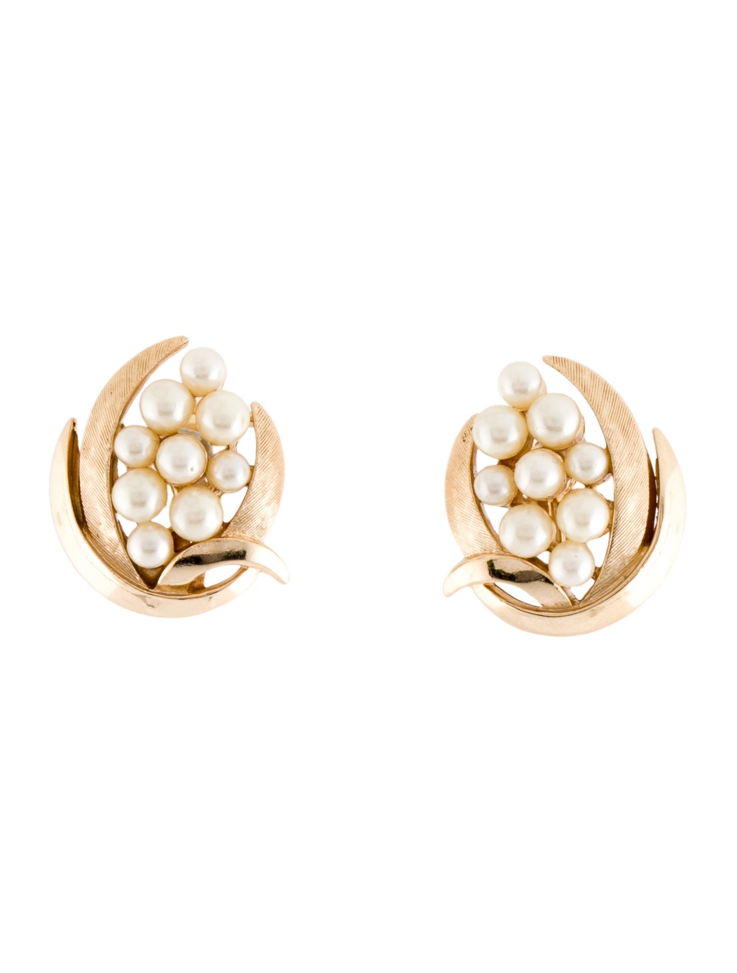 Trifari Faux Pearl Clip-On Earrings