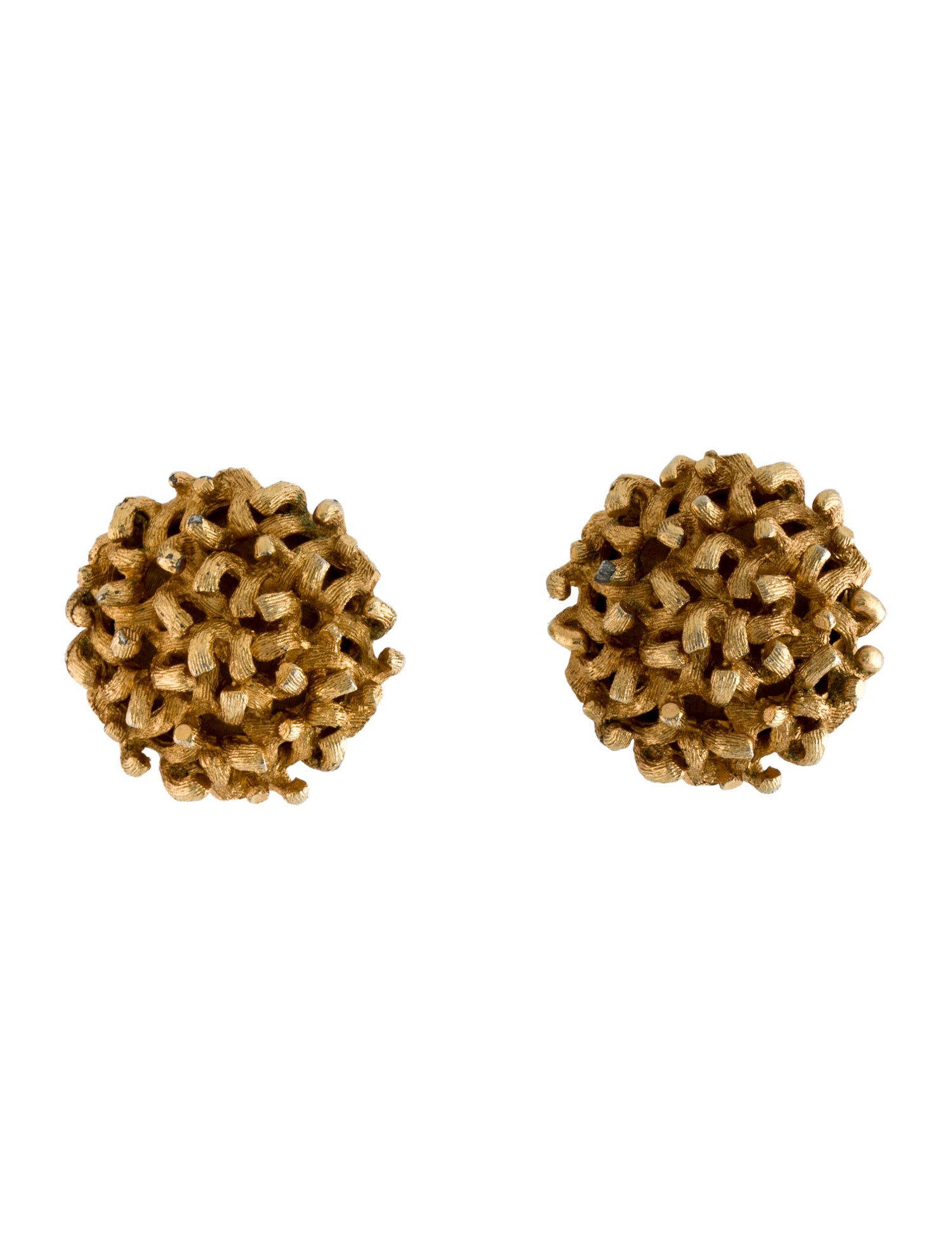 Trifari Textured Clip-On Earrings