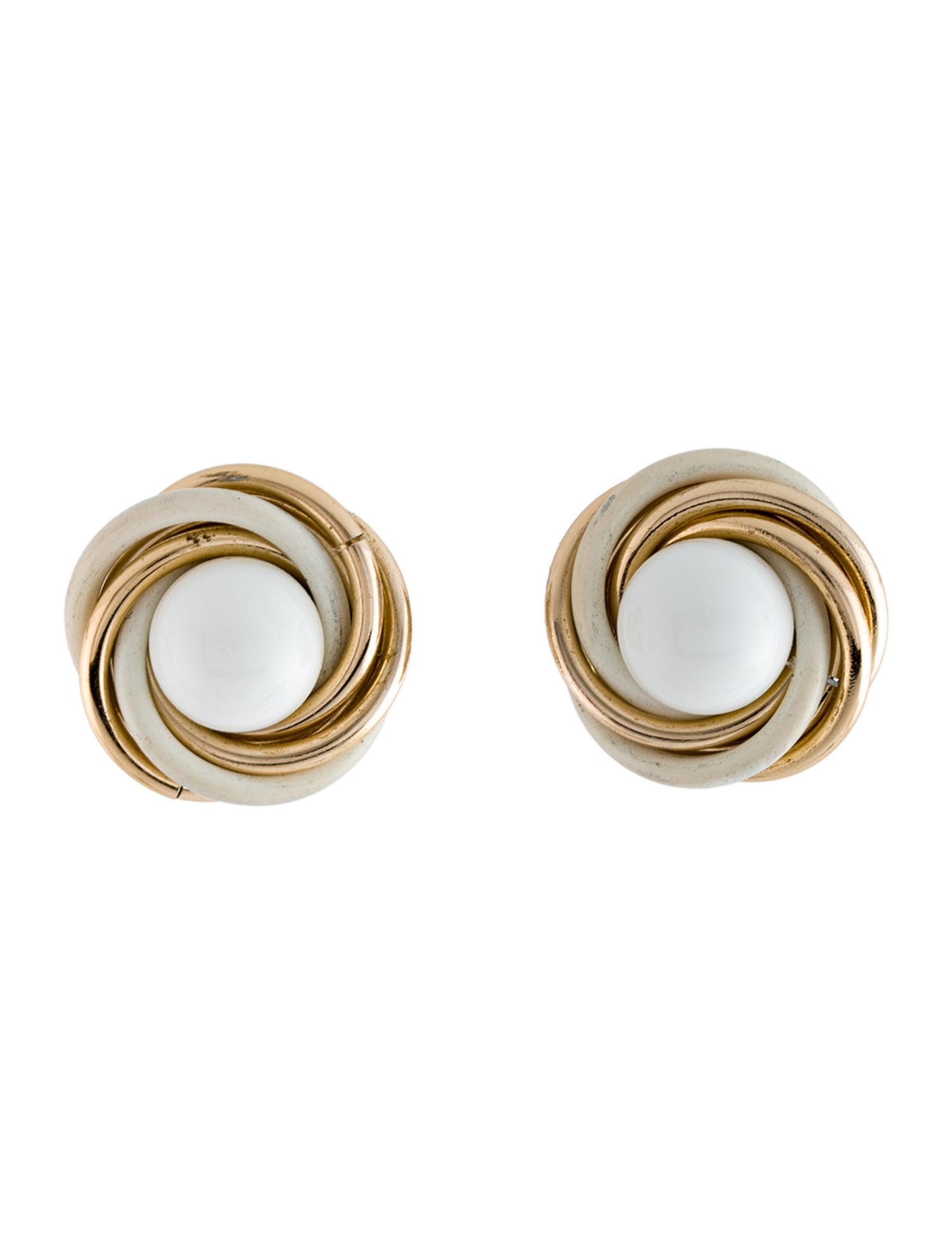 Trifari Resin Swirl Clip-On Earrings