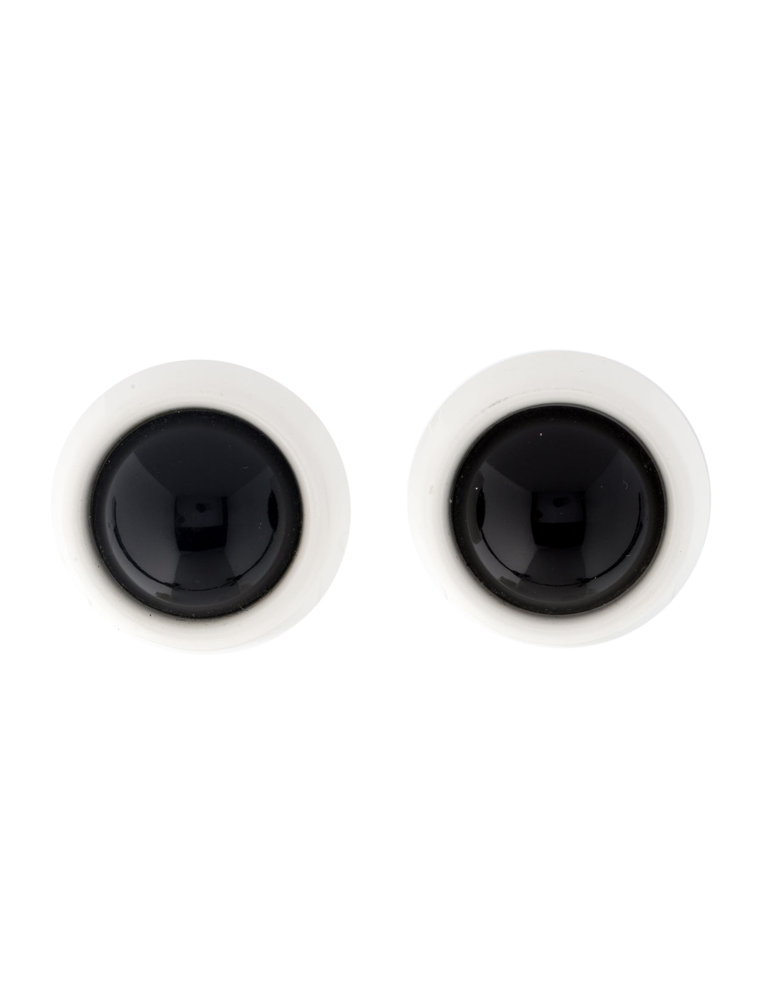 Trifari Vintage Enamel & Resin Domed Clip-on Drop Earrings
