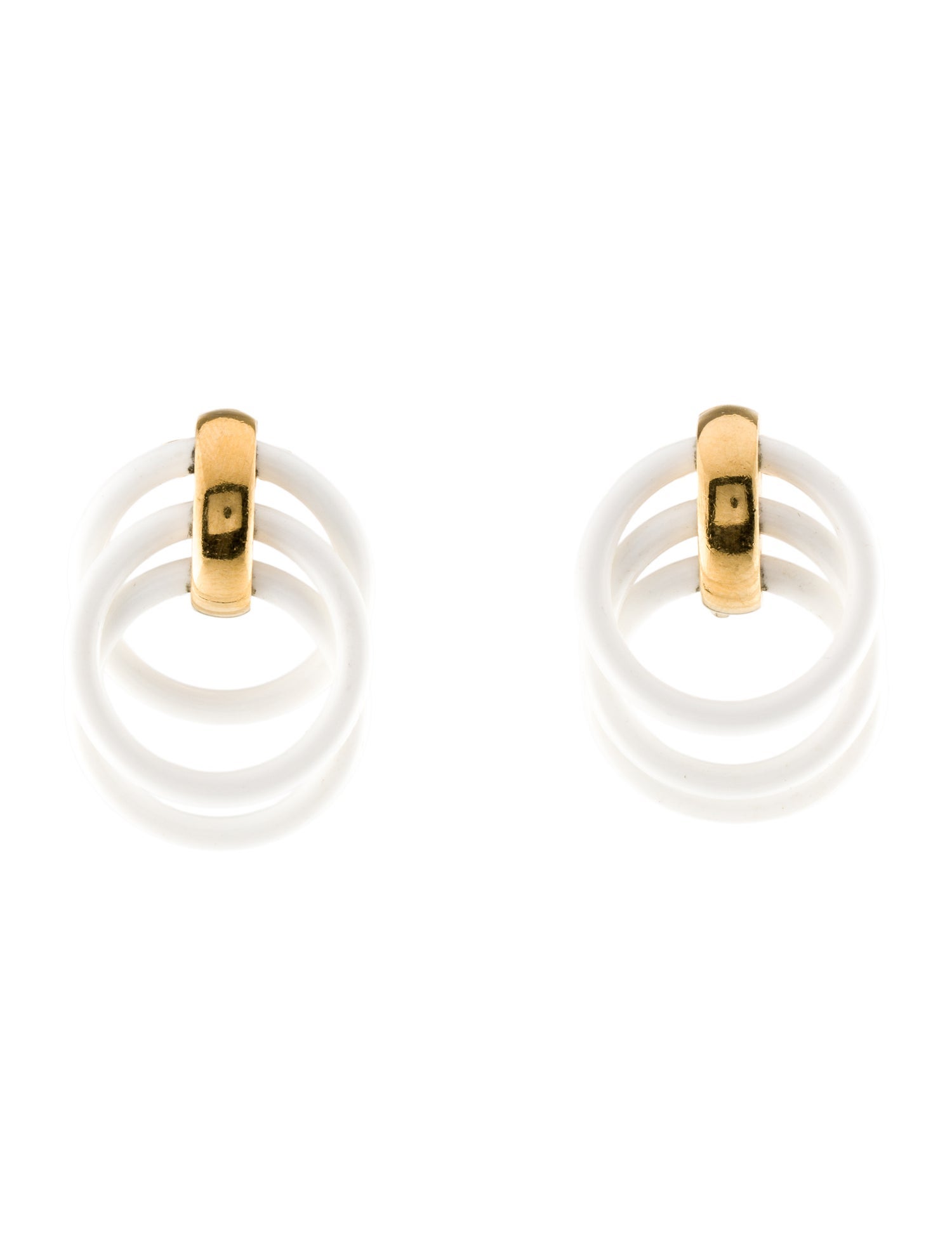Trifari Vintage Resin Hoops Clip-On Earrings