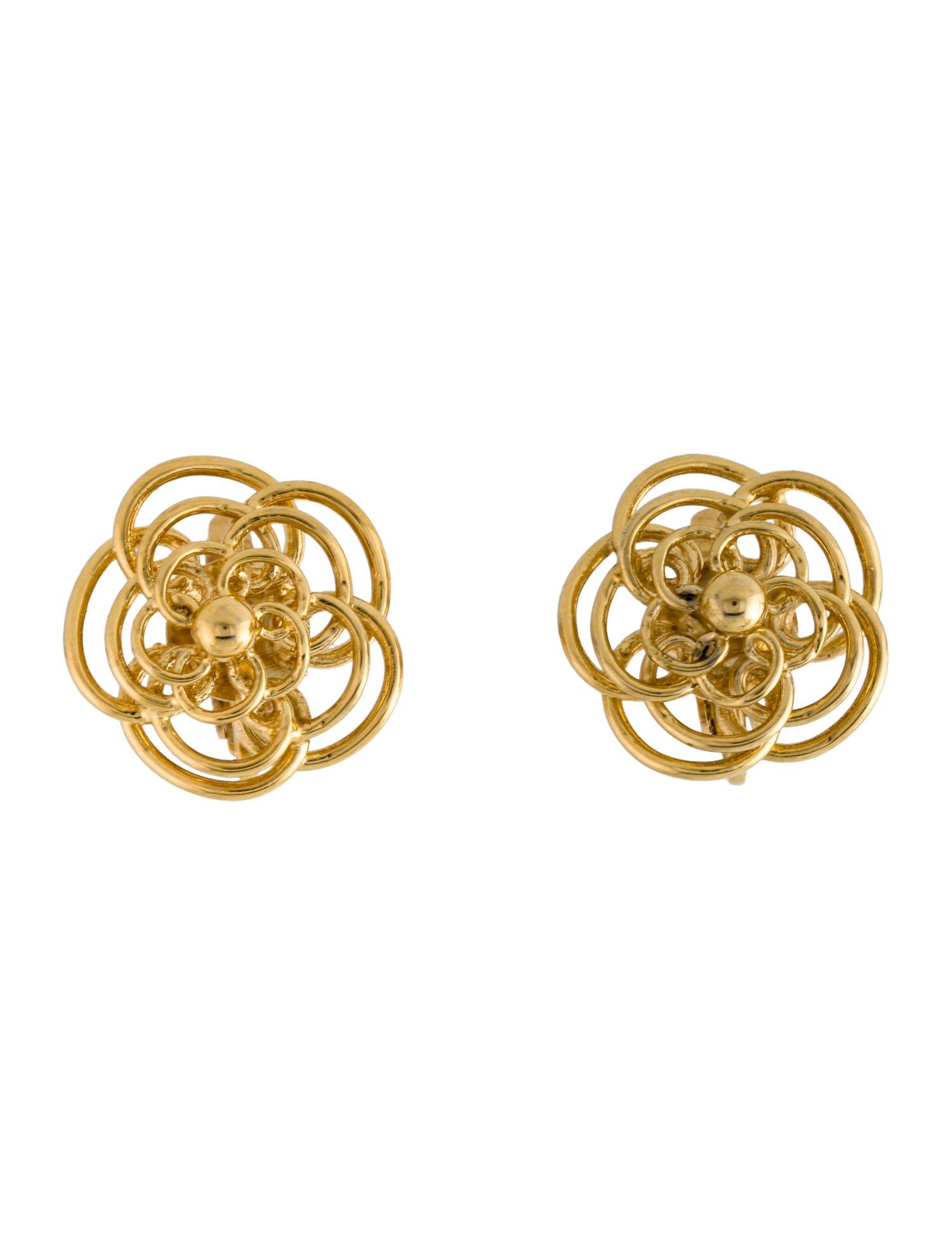 Trifari Flower Clip-On Earrings
