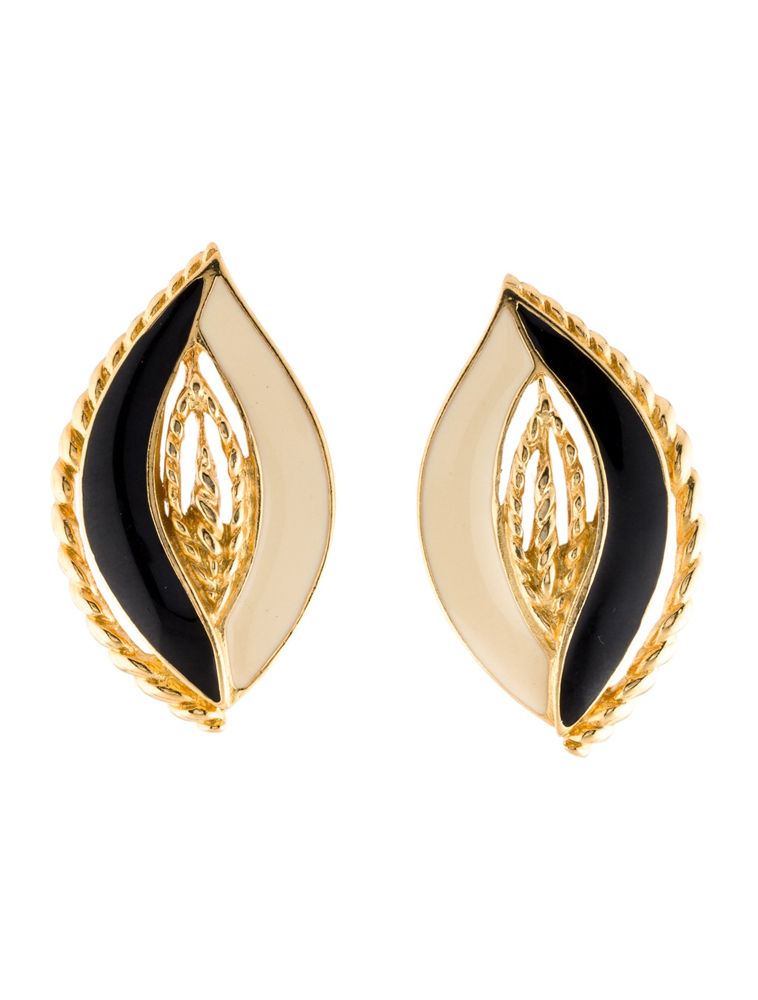 Trifari Vintage Enamel Clip-On Earrings