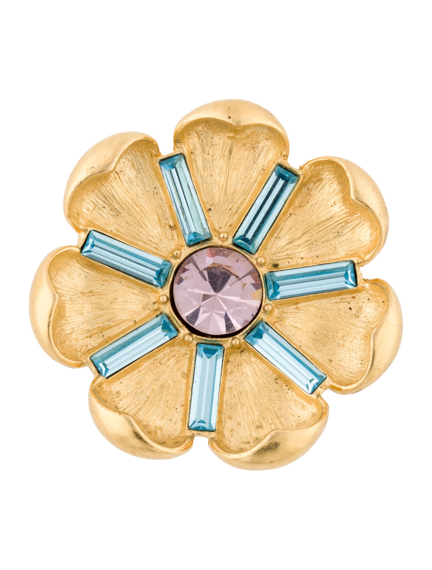 Trifari Vintage Crystal Flower Pin Brooch