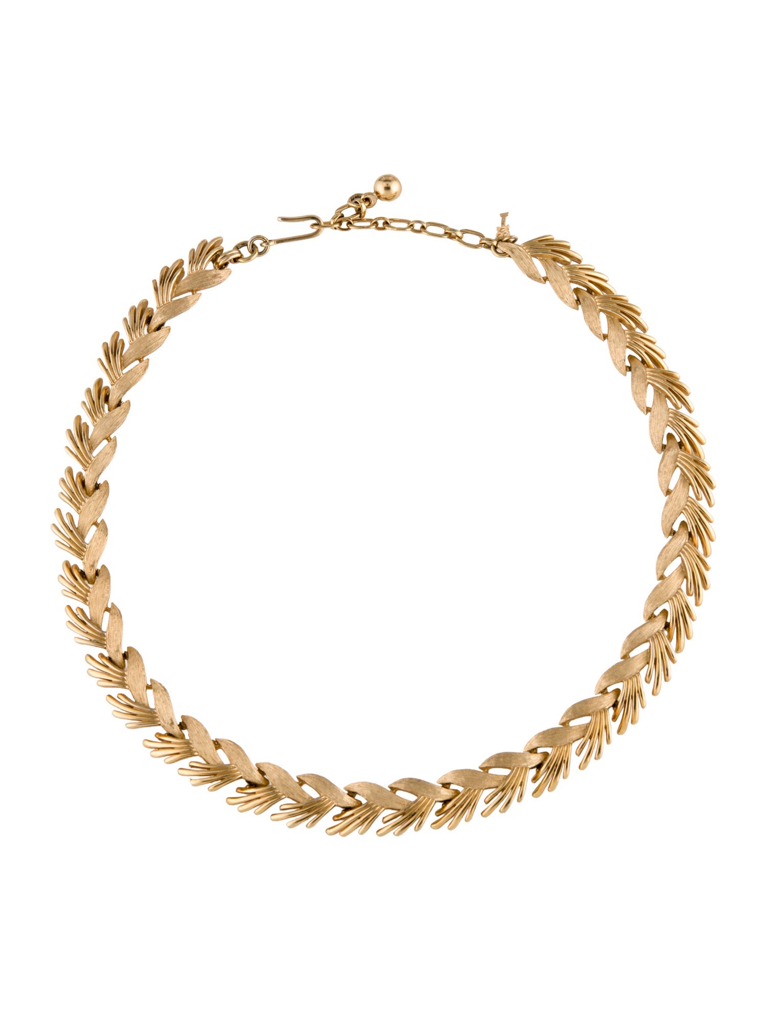 Trifari Leaf Link Chain Necklace