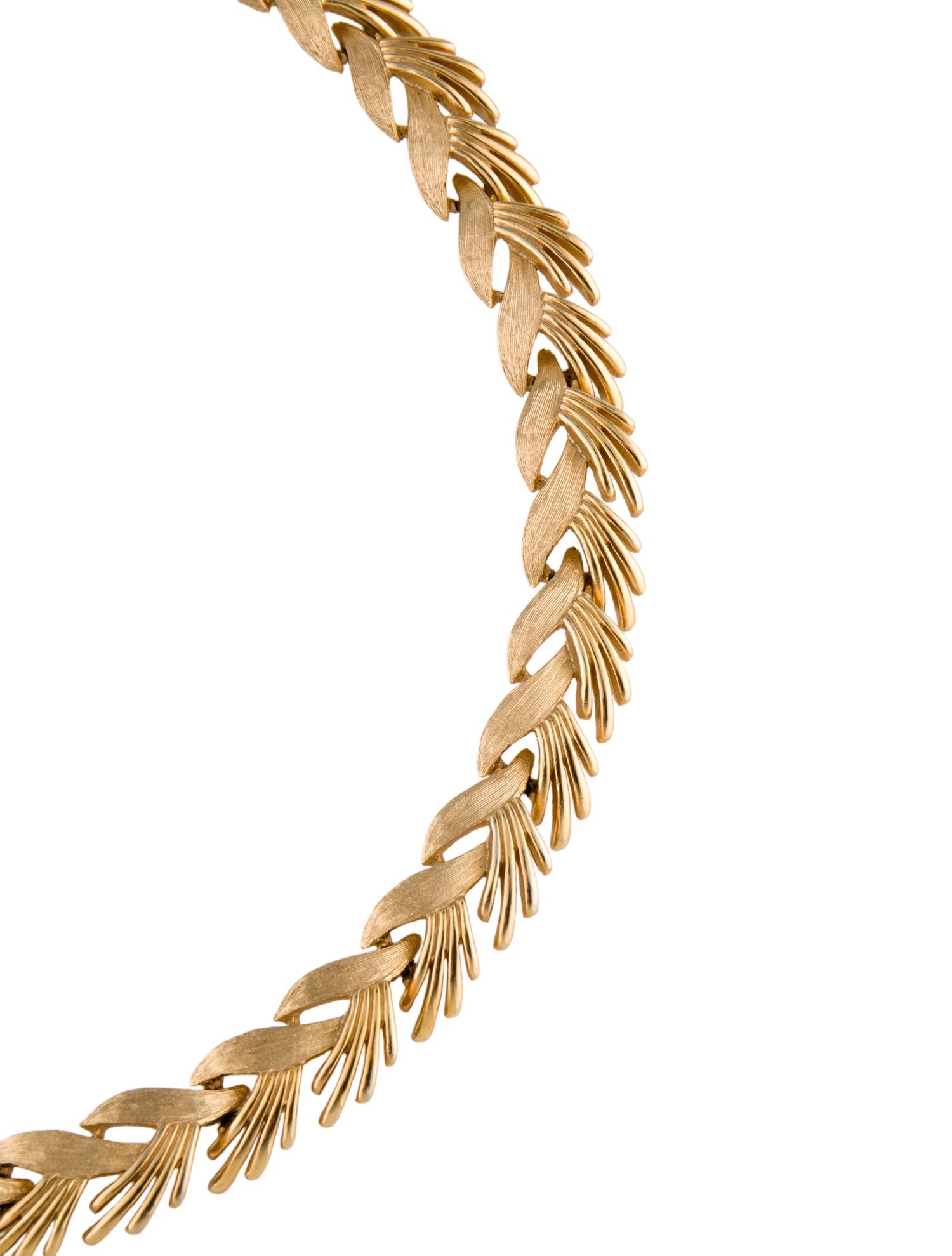 Trifari Leaf Link Chain Necklace