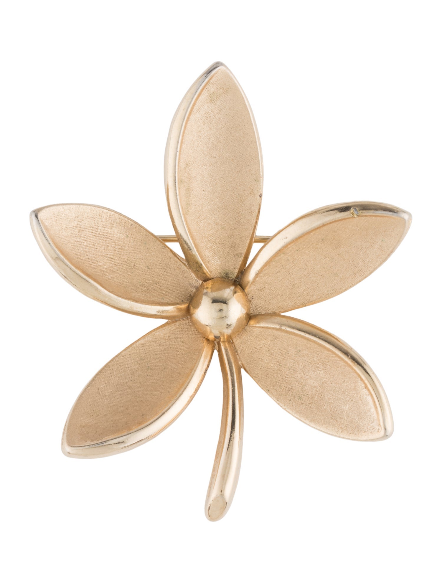 Trifari Textured Flower Pin Brooch