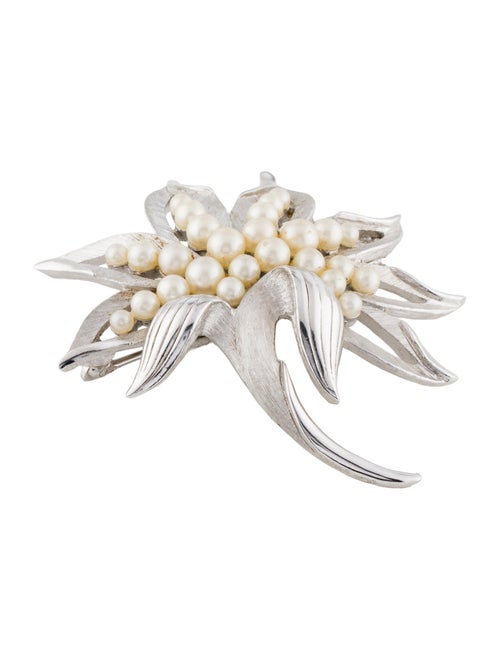 Trifari Faux Pearl Brooch