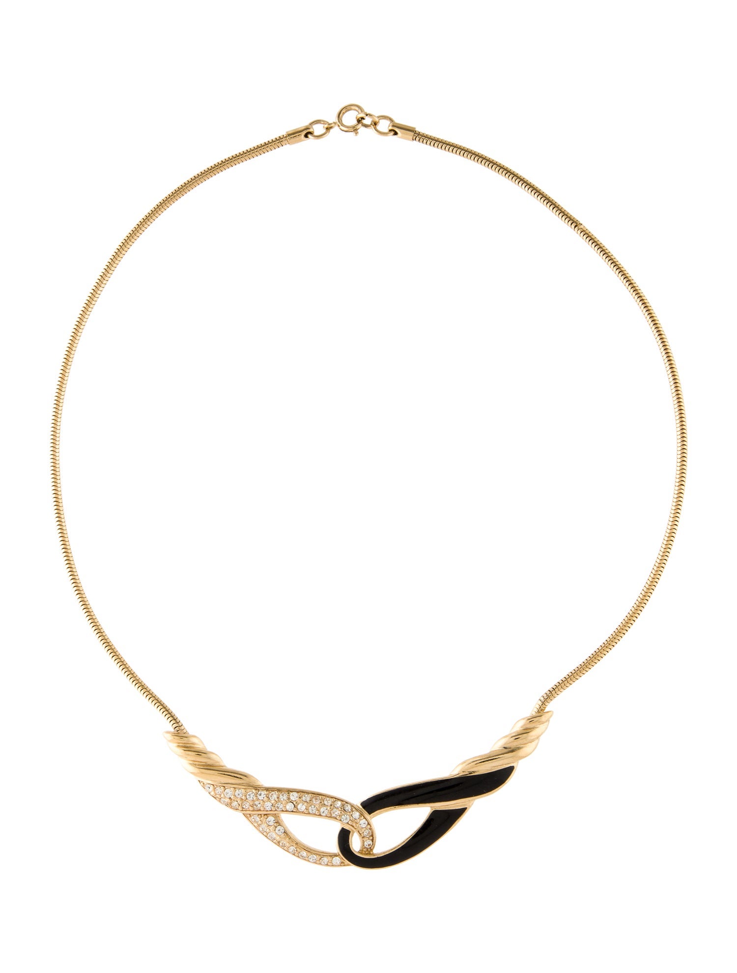 Trifari Crystal & Enamel Pendant Necklace