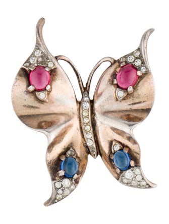 Trifari Crystal Butterfly Brooch