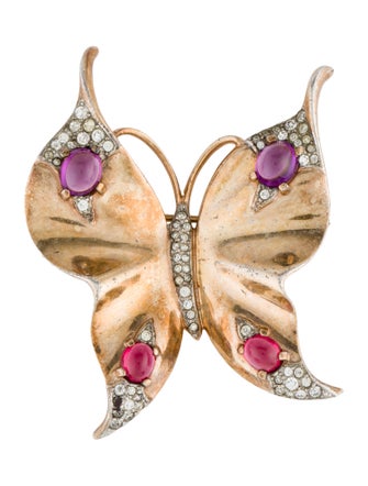 Trifari Crystal Butterfly Brooch
