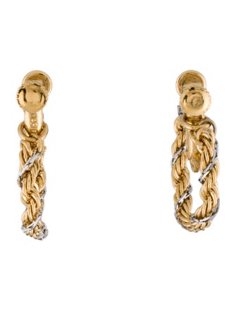 Trifari Two Tone Hoop Earrings