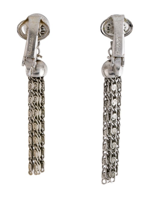 Trifari Tassel Drop Clip-On Earrings
