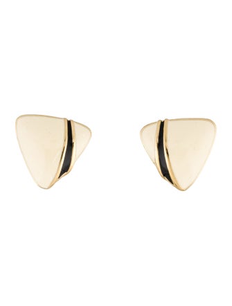 Trifari Enamel Triangle Stud Earrings