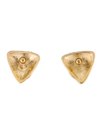 Trifari Enamel Triangle Stud Earrings