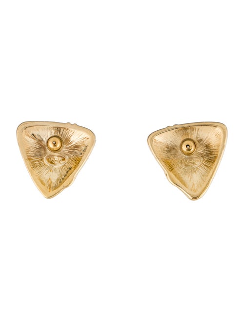 Trifari Enamel Triangle Stud Earrings