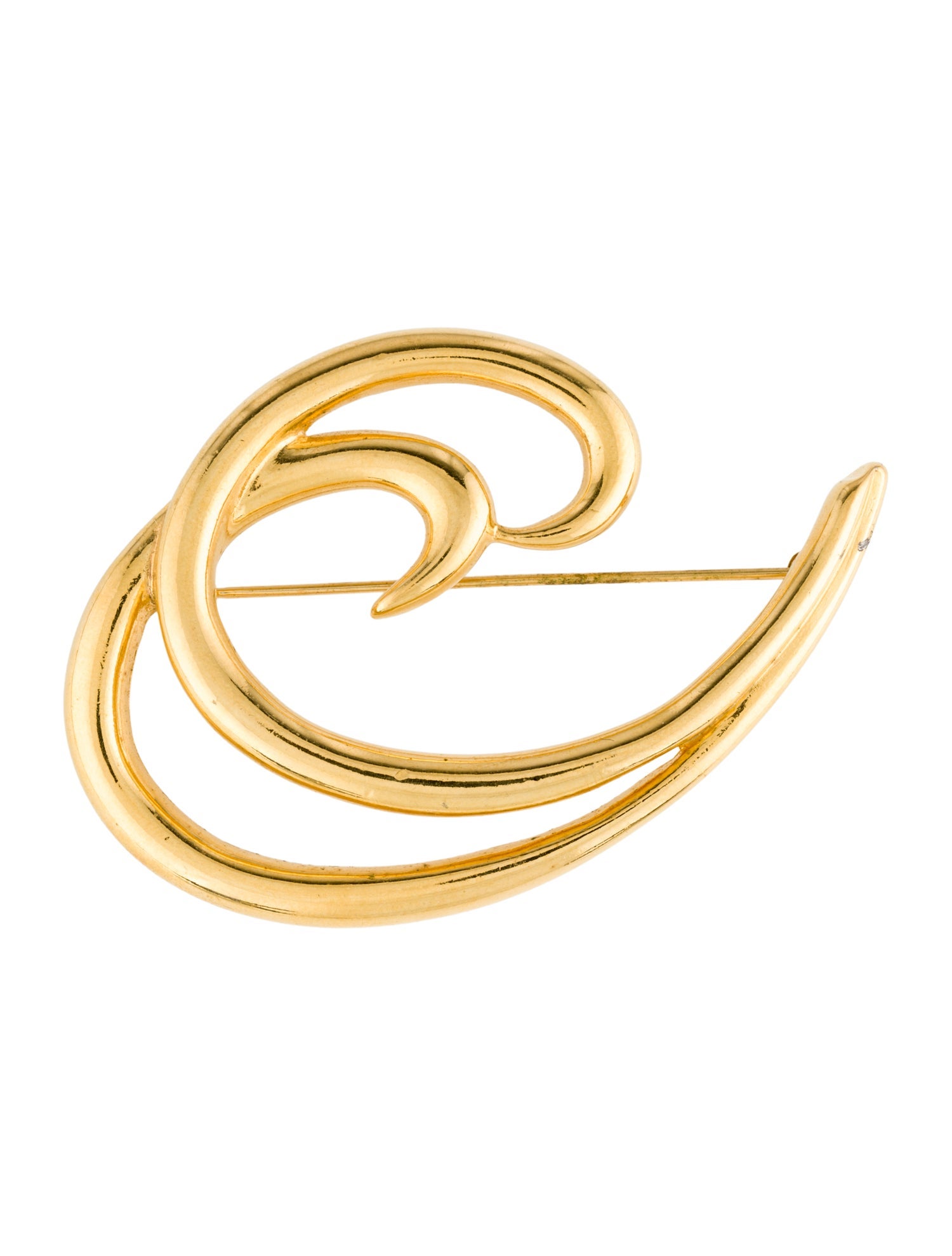 Trifari Double Swirl Pin Brooch