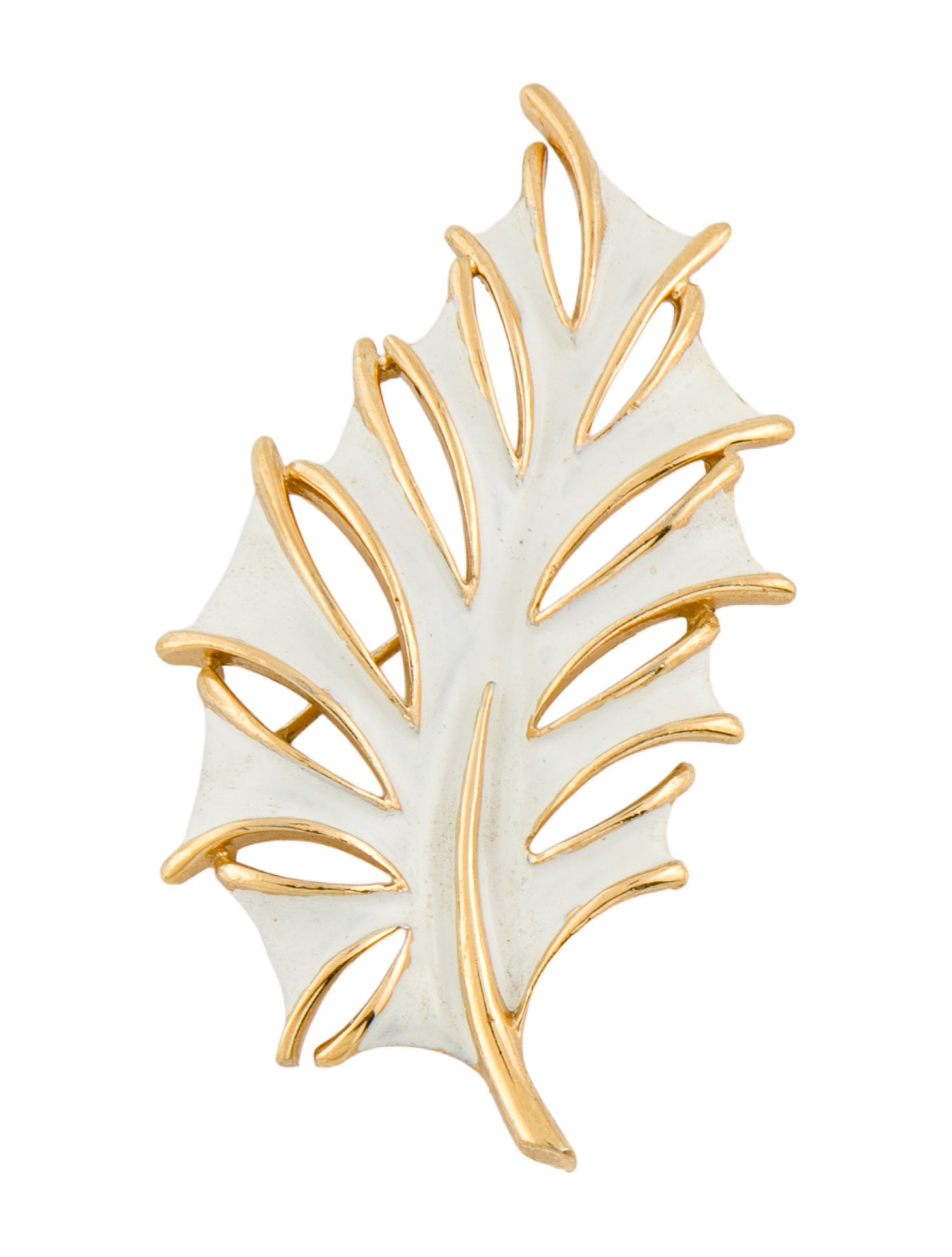 Trifari Enamel Leaf Brooch