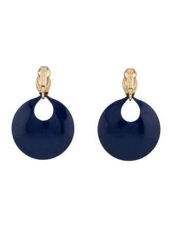 Trifari Enamel Textured Round Clip- On Earrings