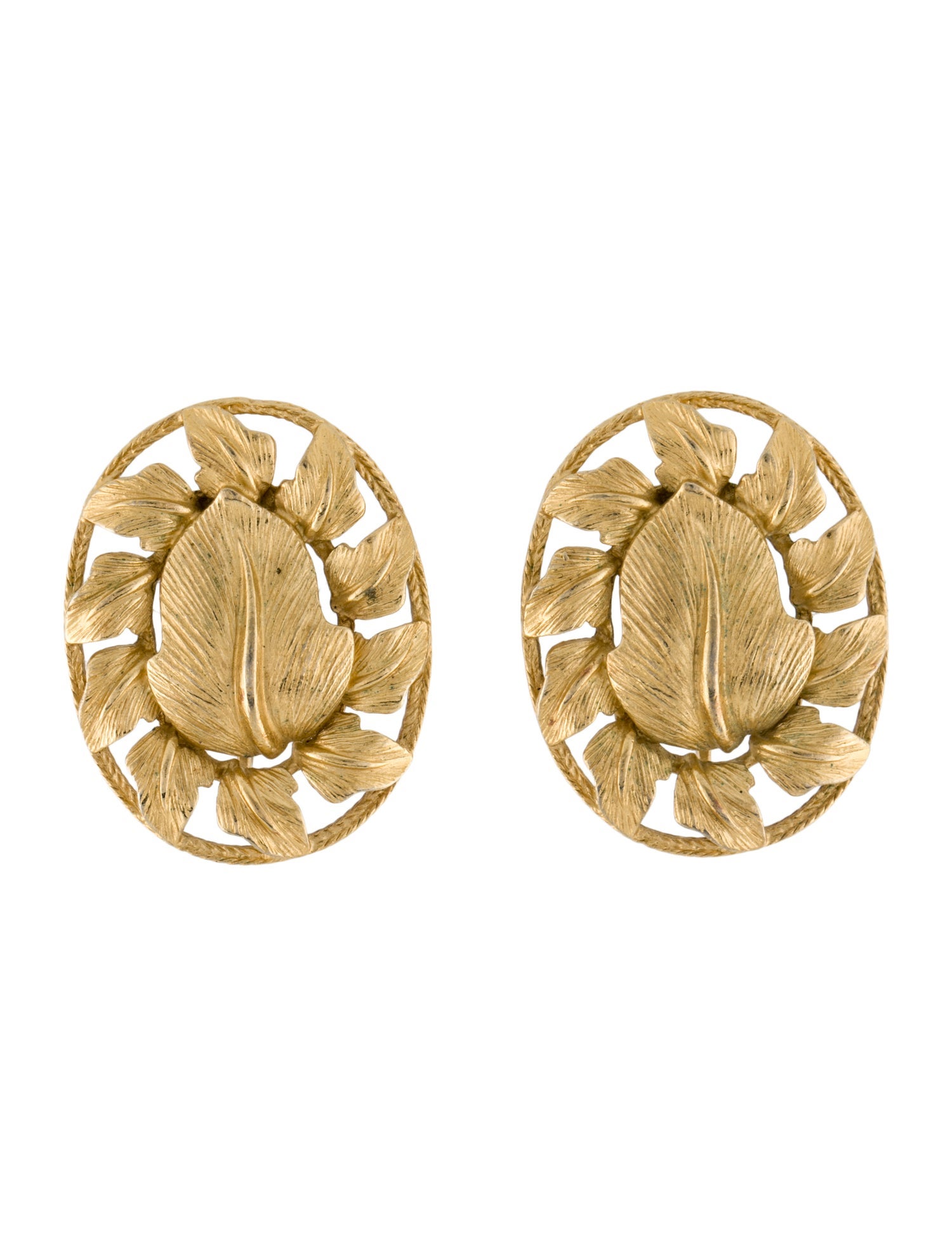 Trifari Textured Clip-On Earrings