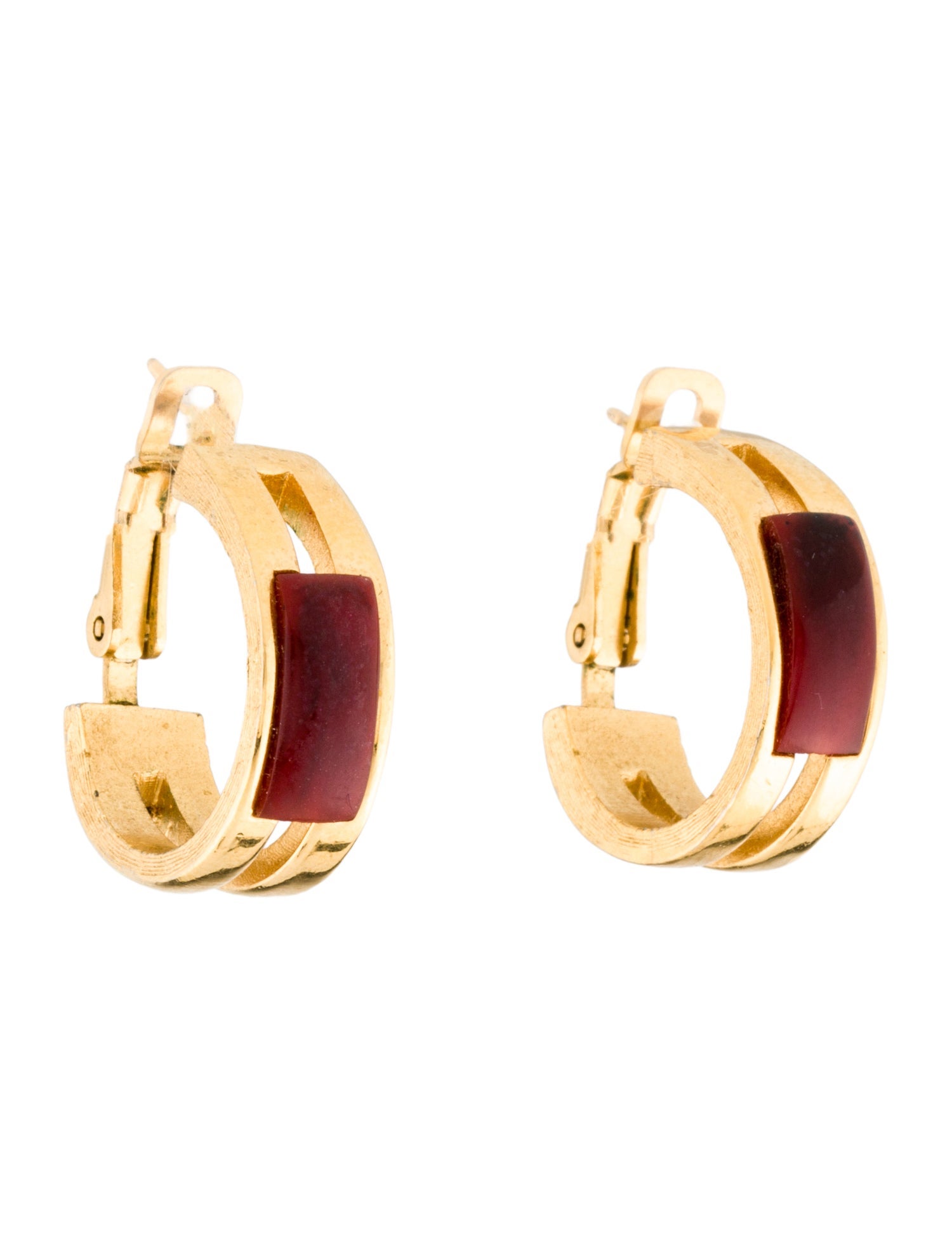 Trifari Resin Hoop Earrings