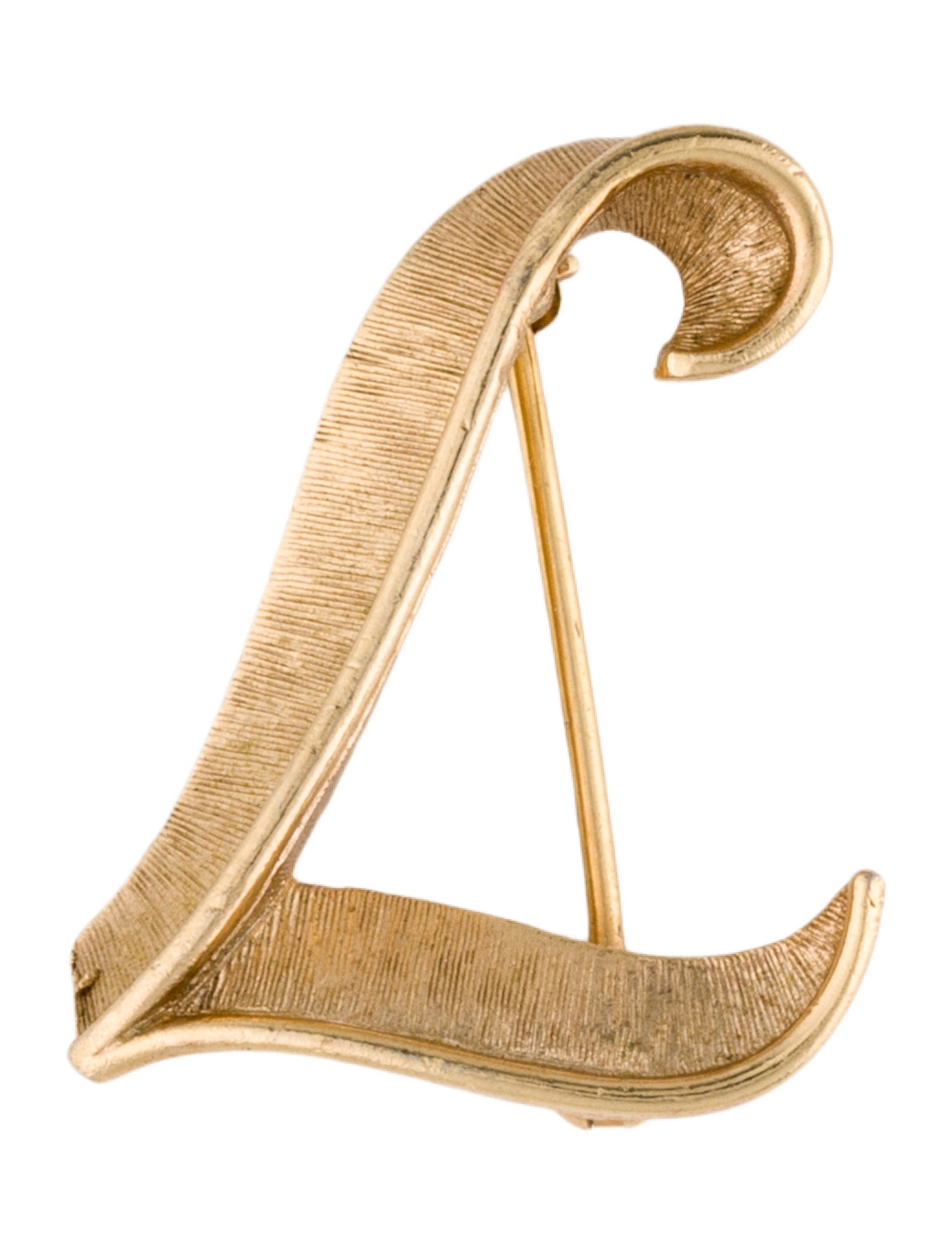 Trifari Vintage Textured Letter "L" Brooch