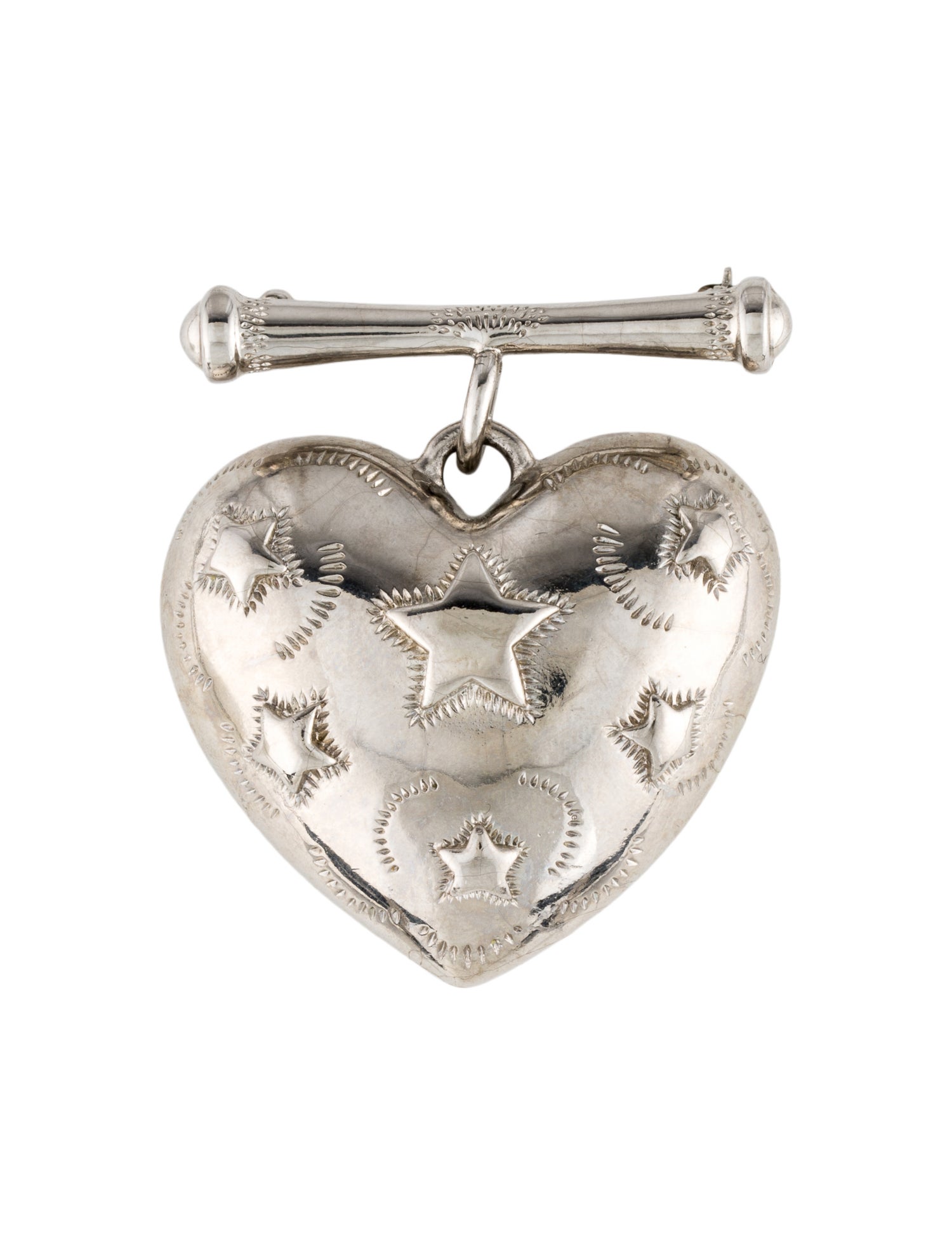 Trifari Heart & Stars Pendant Brooch