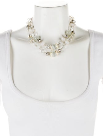 Trifari Crystal & Bead Double Strand Necklace