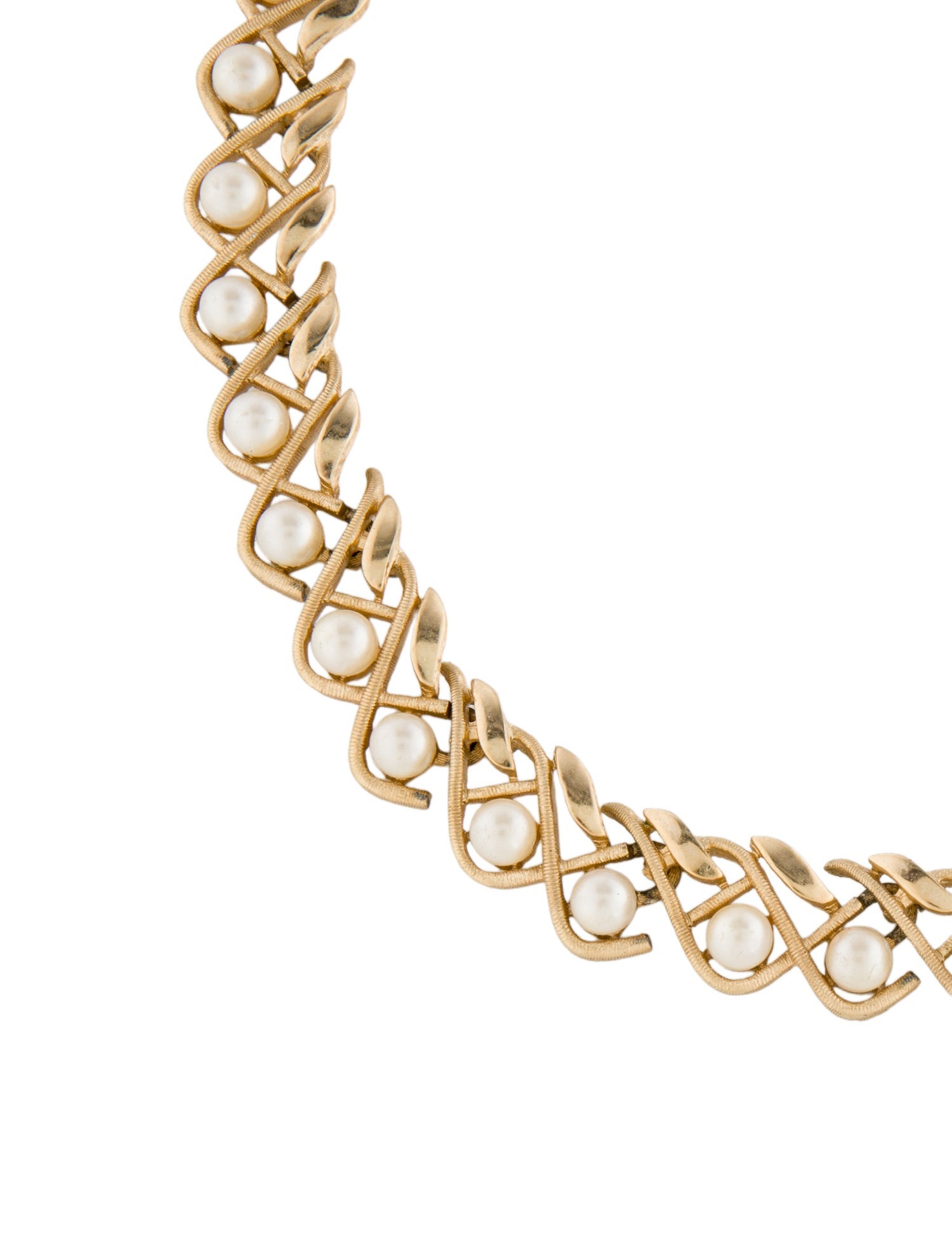 Trifari Faux Pearl Collar Necklace