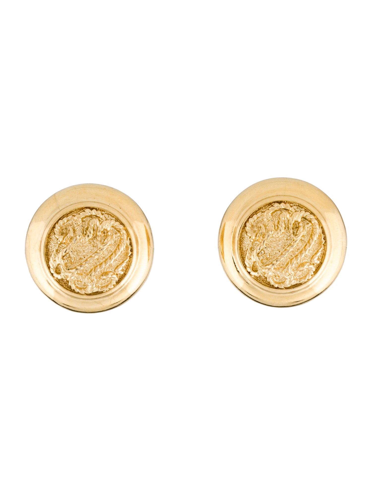 Trifari Vintage Round Clip-On Earrings