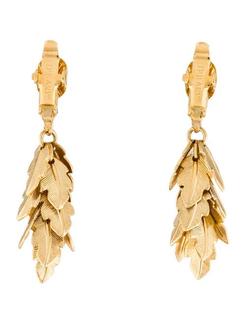 Trifari Leaves Drop Clip-On Earrings