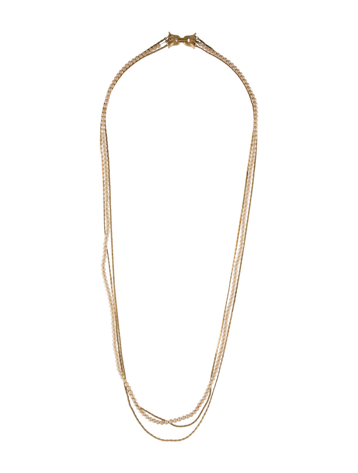 Trifari Faux Pearl Multistrand Necklace