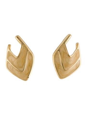 Trifari Drop Enamel Earrings