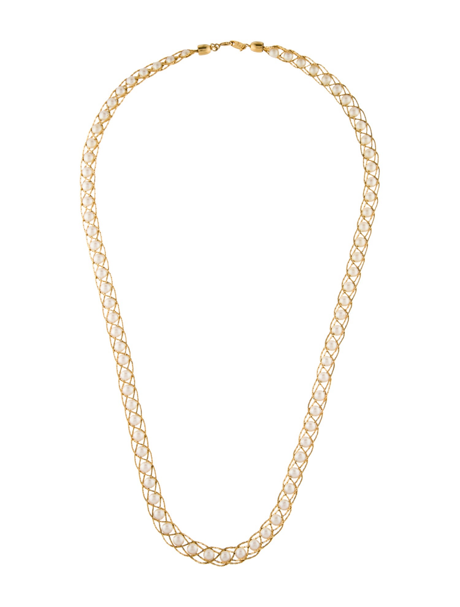 Trifari Vintage Faux Pearl Bead Strand Necklace