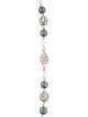 Trifari Faux Pearl & Crystal Bead Strand Necklace