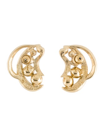 Trifari Faux Pearl Cluster Stud Earrings