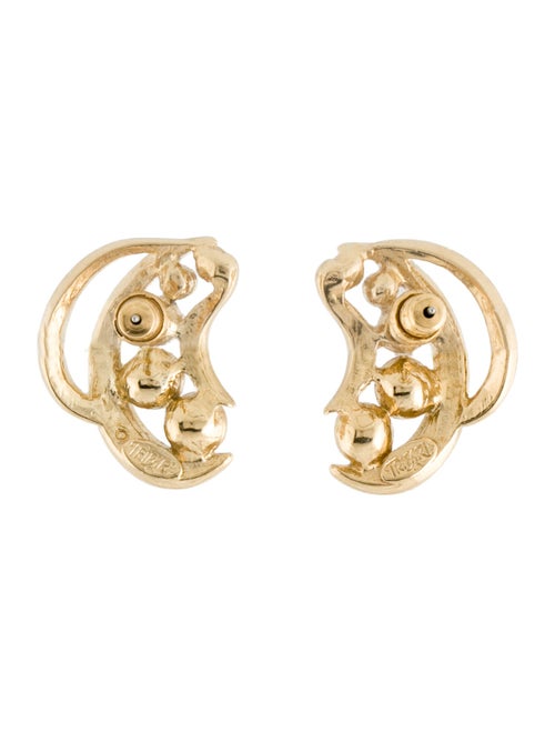 Trifari Faux Pearl Cluster Stud Earrings