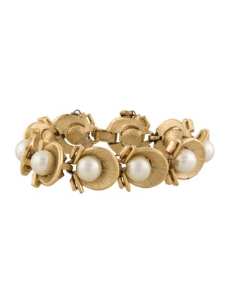 Trifari Faux Pearl Link Bracelet