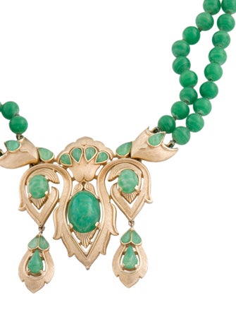 Trifari Resin & Bead Collar Necklace