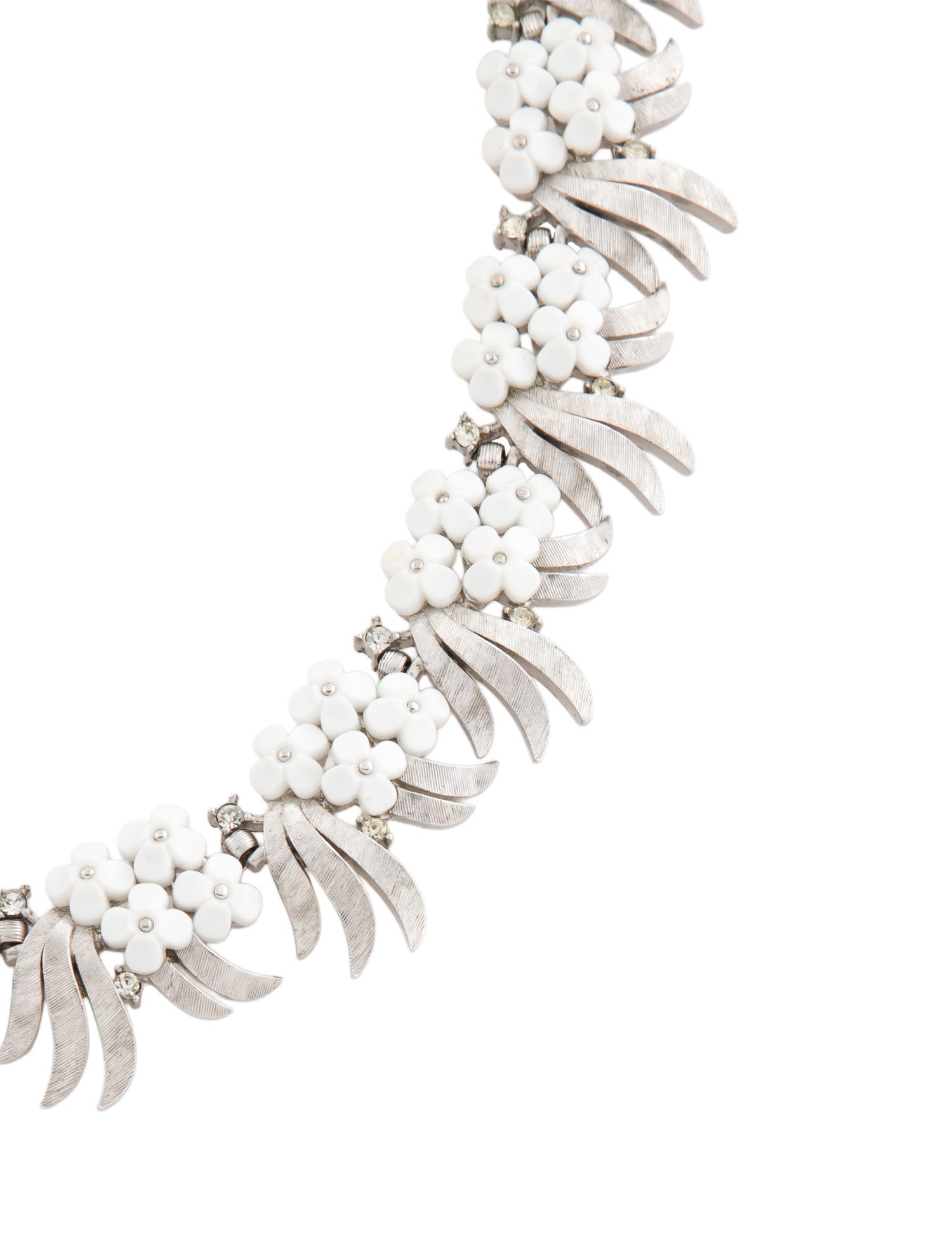 Trifari Flower & Crystal Collar Necklace