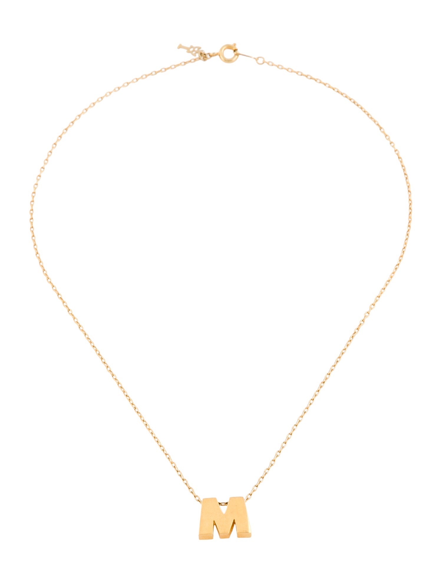 Trifari "M" Pendant Necklace