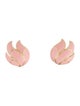 Trifari Enamel Flare Clip On Earrings