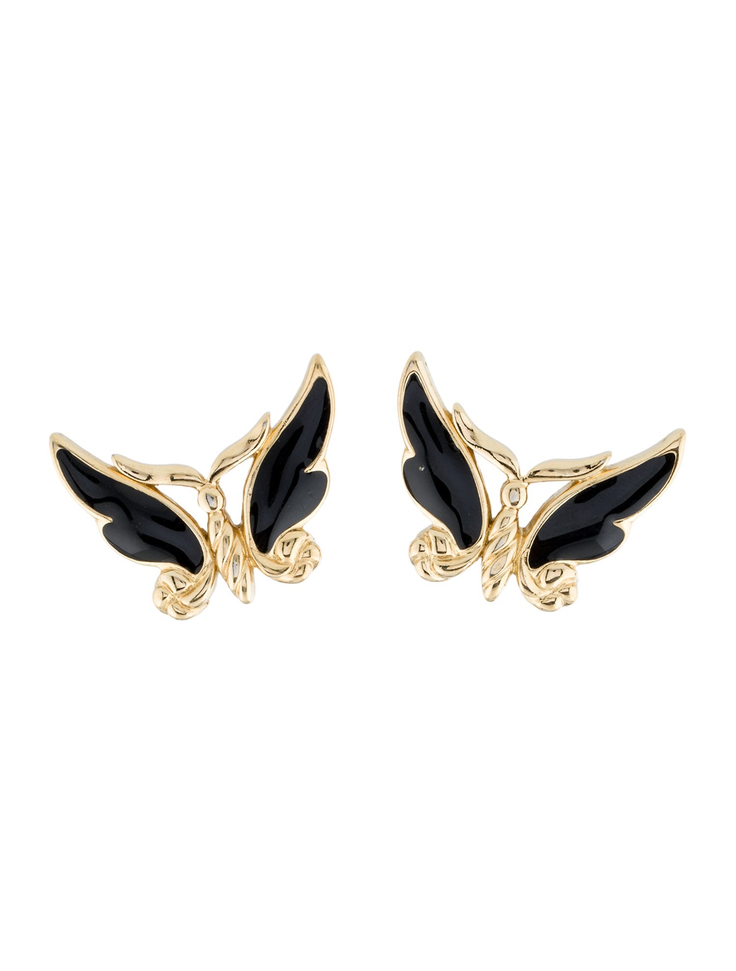 Trifari Enamel Butterfly Stud Earrings