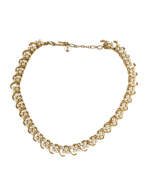 Trifari Faux Pearl Collar Necklace