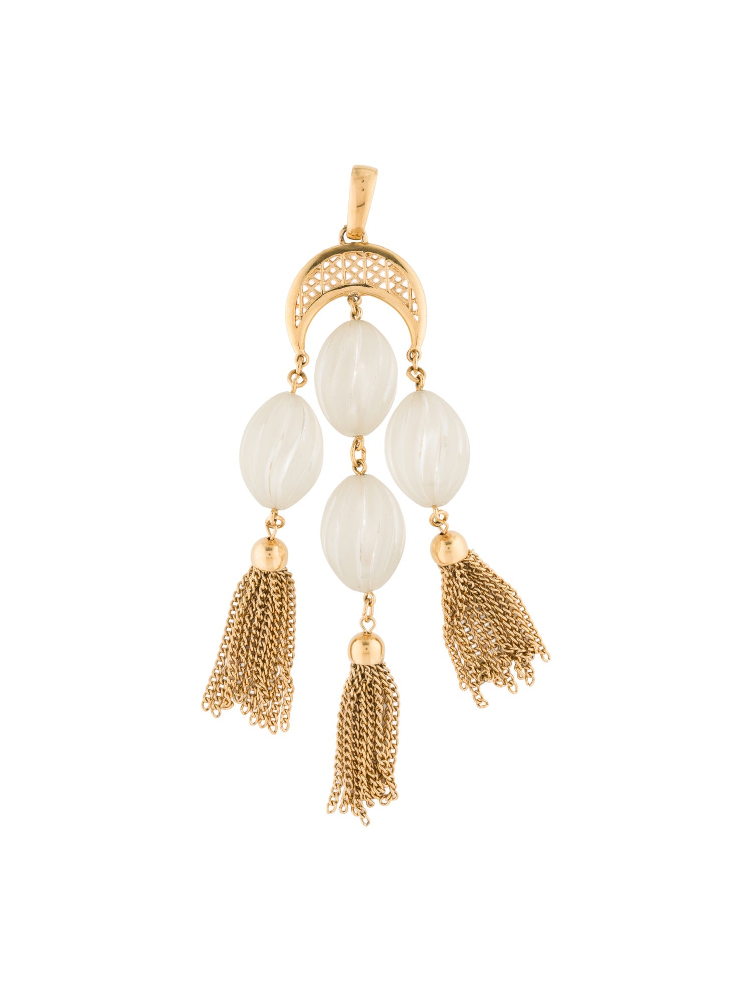 Trifari Vintage Lucite Tassel Pendant