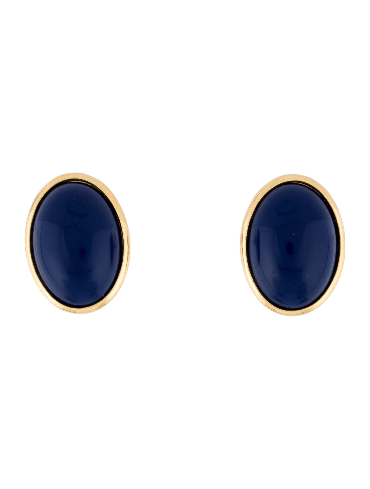 Trifari Resin Cabochon Stud Earrings
