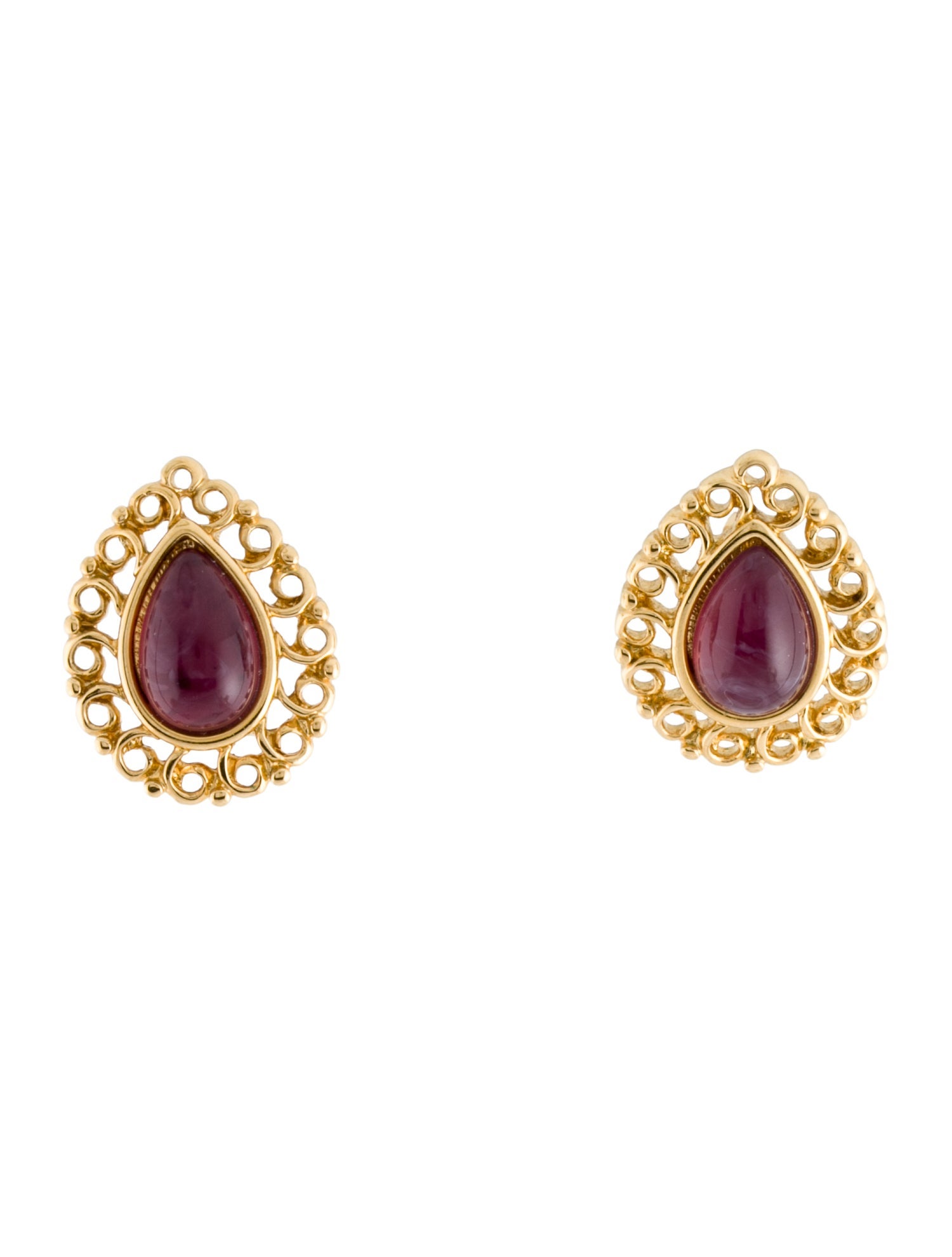 Trifari Crystal Teardrop Stud Earrings