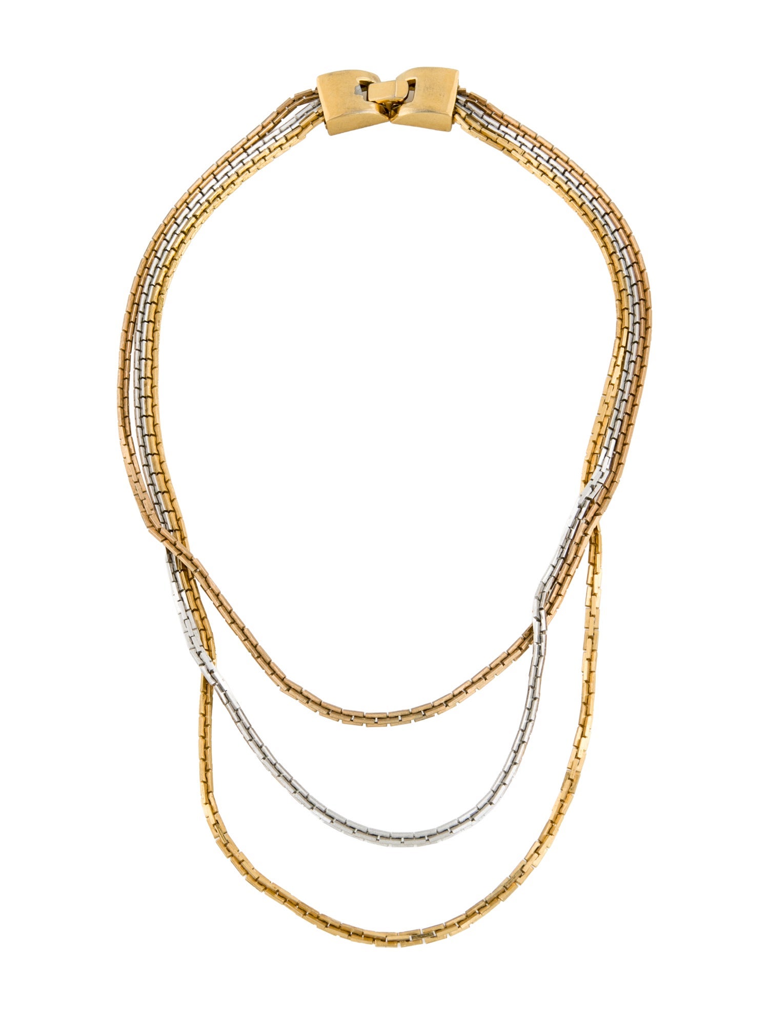 Trifari Two-Tone Multistrand Necklace