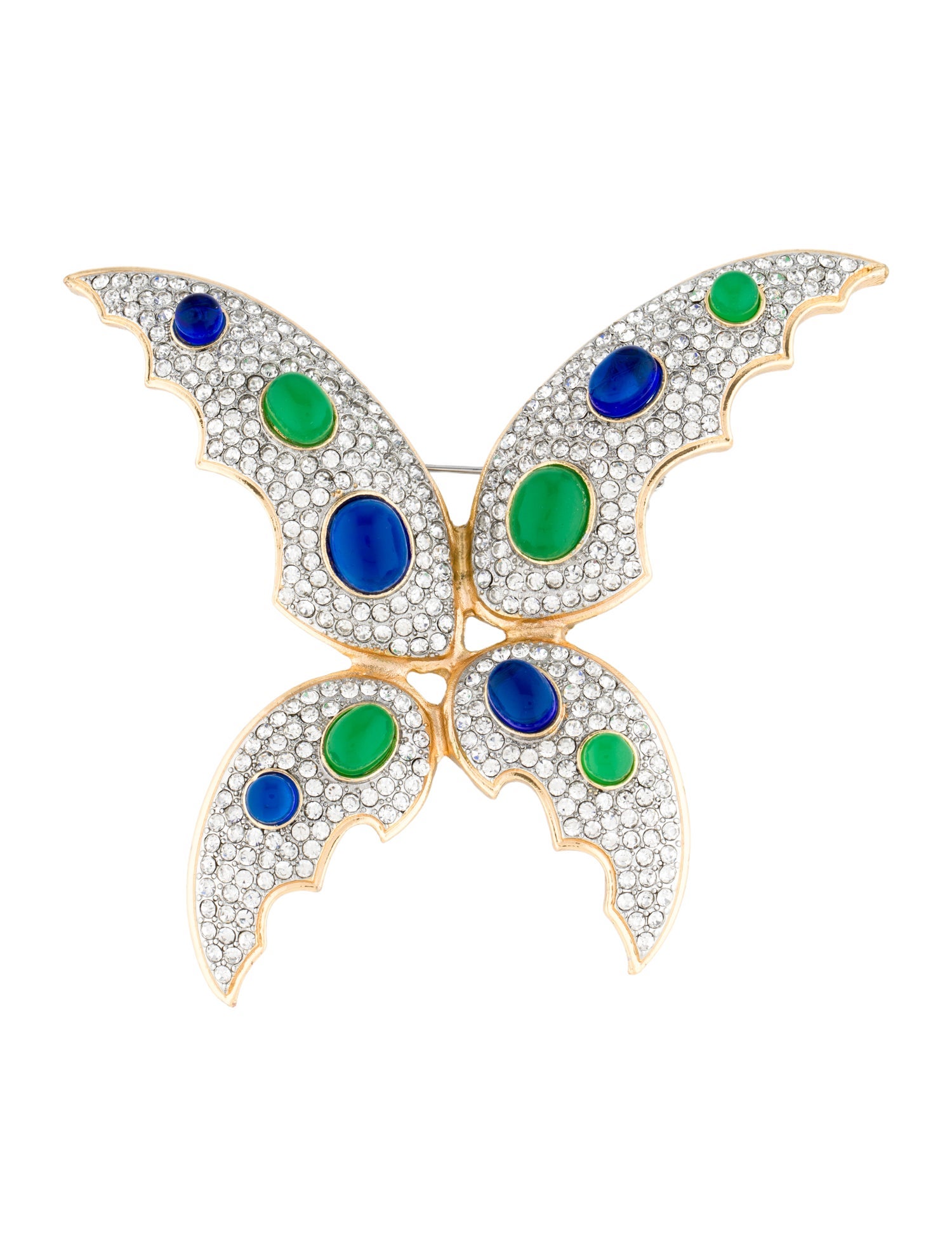 Trifari Crystal & Resin Butterfly Brooch