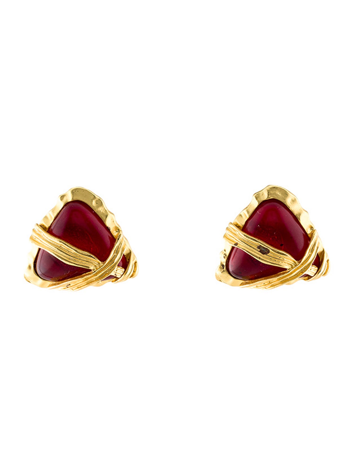 Trifari Vintage Resin Stud Drop Earrings